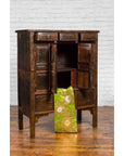 Qing Dynasty 1800s Brown Lacquered Chinese Cabinet with Doors and Drawers-9. Asian & Chinese Furniture, Art, Antiques, Vintage Home Décor for sale at FEA Home
