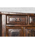 Qing Dynasty 1800s Brown Lacquered Chinese Cabinet with Doors and Drawers-10. Asian & Chinese Furniture, Art, Antiques, Vintage Home Décor for sale at FEA Home