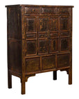 Qing Dynasty 1800s Brown Lacquered Chinese Cabinet with Doors and Drawers-1. Asian & Chinese Furniture, Art, Antiques, Vintage Home Décor for sale at FEA Home