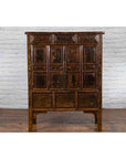Qing Dynasty 1800s Brown Lacquered Chinese Cabinet with Doors and Drawers-15. Asian & Chinese Furniture, Art, Antiques, Vintage Home Décor for sale at FEA Home