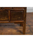 Qing Dynasty 1800s Brown Lacquered Chinese Cabinet with Doors and Drawers-5. Asian & Chinese Furniture, Art, Antiques, Vintage Home Décor for sale at FEA Home