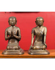 Pair of Burmese 20th Century Bronze Statues of Kneeling Buddhist Disciples-4. Asian & Chinese Furniture, Art, Antiques, Vintage Home Décor for sale at FEA Home