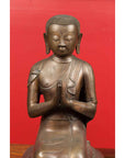 Pair of Burmese 20th Century Bronze Statues of Kneeling Buddhist Disciples-5. Asian & Chinese Furniture, Art, Antiques, Vintage Home Décor for sale at FEA Home