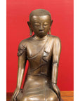Pair of Burmese 20th Century Bronze Statues of Kneeling Buddhist Disciples-6. Asian & Chinese Furniture, Art, Antiques, Vintage Home Décor for sale at FEA Home