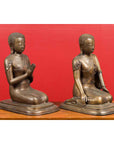 Pair of Burmese 20th Century Bronze Statues of Kneeling Buddhist Disciples-11. Asian & Chinese Furniture, Art, Antiques, Vintage Home Décor for sale at FEA Home