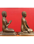 Pair of Burmese 20th Century Bronze Statues of Kneeling Buddhist Disciples-12. Asian & Chinese Furniture, Art, Antiques, Vintage Home Décor for sale at FEA Home