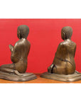 Pair of Burmese 20th Century Bronze Statues of Kneeling Buddhist Disciples-14. Asian & Chinese Furniture, Art, Antiques, Vintage Home Décor for sale at FEA Home