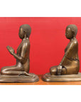Pair of Burmese 20th Century Bronze Statues of Kneeling Buddhist Disciples-15. Asian & Chinese Furniture, Art, Antiques, Vintage Home Décor for sale at FEA Home