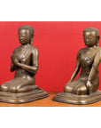 Pair of Burmese 20th Century Bronze Statues of Kneeling Buddhist Disciples-16. Asian & Chinese Furniture, Art, Antiques, Vintage Home Décor for sale at FEA Home