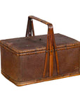 Chinese Early 20th Century Rattan Lunch Box with Tripartite Bamboo Handle-1. Asian & Chinese Furniture, Art, Antiques, Vintage Home Décor for sale at FEA Home
