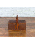 Chinese Early 20th Century Rattan Lunch Box with Tripartite Bamboo Handle-3. Asian & Chinese Furniture, Art, Antiques, Vintage Home Décor for sale at FEA Home