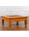 Chinese Vintage Ming Dynasty Style Elmwood Low Prayer Table with Fretwork Top-7. Asian & Chinese Furniture, Art, Antiques, Vintage Home Décor for sale at FEA Home