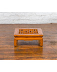 Chinese Vintage Ming Dynasty Style Elmwood Low Prayer Table with Fretwork Top-8. Asian & Chinese Furniture, Art, Antiques, Vintage Home Décor for sale at FEA Home