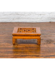 Chinese Vintage Ming Dynasty Style Elmwood Low Prayer Table with Fretwork Top-10. Asian & Chinese Furniture, Art, Antiques, Vintage Home Décor for sale at FEA Home