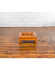 Chinese Vintage Ming Dynasty Style Elmwood Low Prayer Table with Fretwork Top-13. Asian & Chinese Furniture, Art, Antiques, Vintage Home Décor for sale at FEA Home