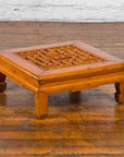 Chinese Vintage Ming Dynasty Style Elmwood Low Prayer Table with Fretwork Top-2. Asian & Chinese Furniture, Art, Antiques, Vintage Home Décor for sale at FEA Home