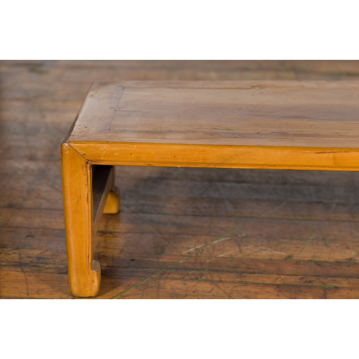 Vintage Chinese Low Kang Table with Horse Hoof Feet and Pierced Sides-6. Asian & Chinese Furniture, Art, Antiques, Vintage Home Décor for sale at FEA Home