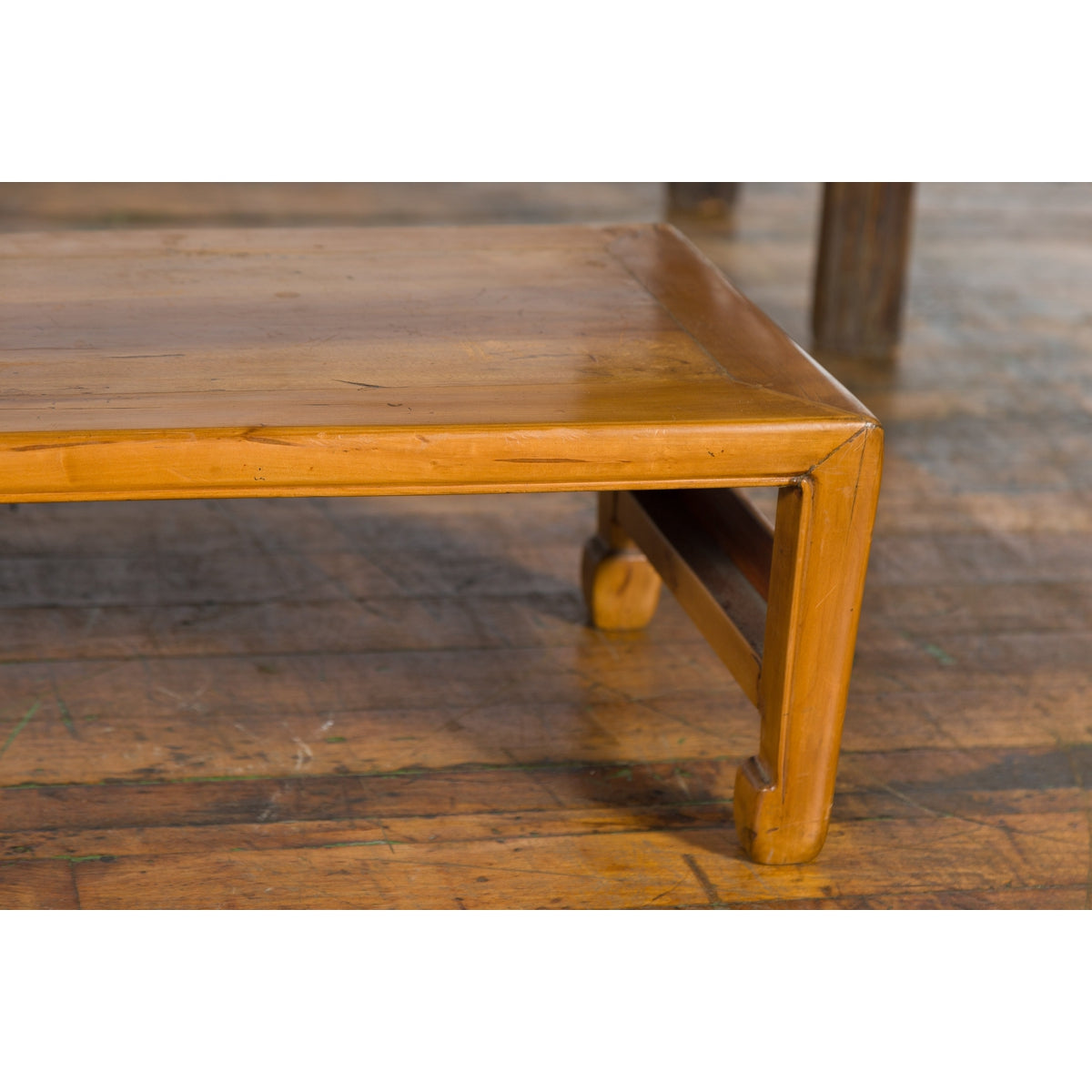 Vintage Chinese Low Kang Table with Horse Hoof Feet and Pierced Sides-7. Asian & Chinese Furniture, Art, Antiques, Vintage Home Décor for sale at FEA Home