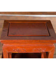 Chinese Vintage Small Stool with Scroll-Carved Apron and Side Stretchers-13. Asian & Chinese Furniture, Art, Antiques, Vintage Home Décor for sale at FEA Home