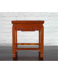 Chinese Vintage Small Stool with Scroll-Carved Apron and Side Stretchers-5. Asian & Chinese Furniture, Art, Antiques, Vintage Home Décor for sale at FEA Home