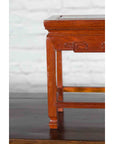 Chinese Vintage Small Stool with Scroll-Carved Apron and Side Stretchers-8. Asian & Chinese Furniture, Art, Antiques, Vintage Home Décor for sale at FEA Home