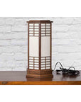 Japanese Vintage Hexagonal Two-Lights Table Lamp with Rice Paper Panels, Wired-12. Asian & Chinese Furniture, Art, Antiques, Vintage Home Décor for sale at FEA Home