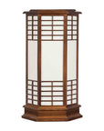 Japanese Vintage Hexagonal Two-Lights Table Lamp with Rice Paper Panels, Wired-1. Asian & Chinese Furniture, Art, Antiques, Vintage Home Décor for sale at FEA Home
