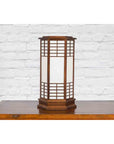 Japanese Vintage Hexagonal Two-Lights Table Lamp with Rice Paper Panels, Wired-4. Asian & Chinese Furniture, Art, Antiques, Vintage Home Décor for sale at FEA Home