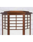 Japanese Vintage Hexagonal Two-Lights Table Lamp with Rice Paper Panels, Wired-7. Asian & Chinese Furniture, Art, Antiques, Vintage Home Décor for sale at FEA Home