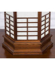 Japanese Vintage Hexagonal Two-Lights Table Lamp with Rice Paper Panels, Wired-8. Asian & Chinese Furniture, Art, Antiques, Vintage Home Décor for sale at FEA Home