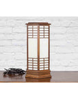 Japanese Vintage Hexagonal Two-Lights Table Lamp with Rice Paper Panels, Wired-10. Asian & Chinese Furniture, Art, Antiques, Vintage Home Décor for sale at FEA Home
