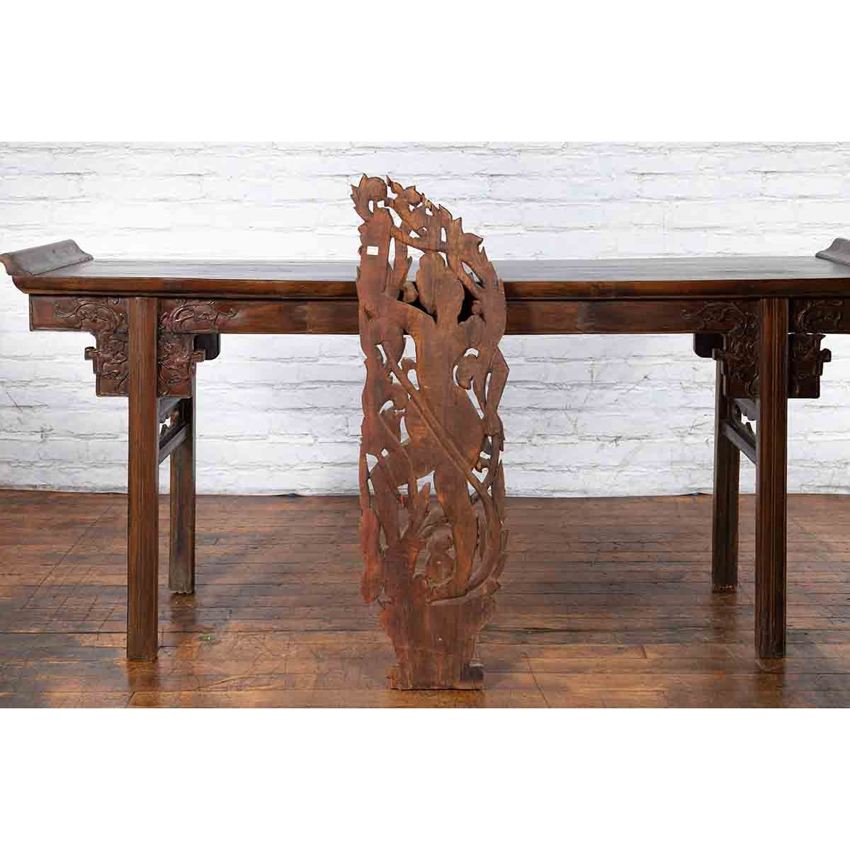 19th Century Burmese Carved Giltwood Fragment Depicting a Dancer with Foliage-4. Asian & Chinese Furniture, Art, Antiques, Vintage Home Décor for sale at FEA Home