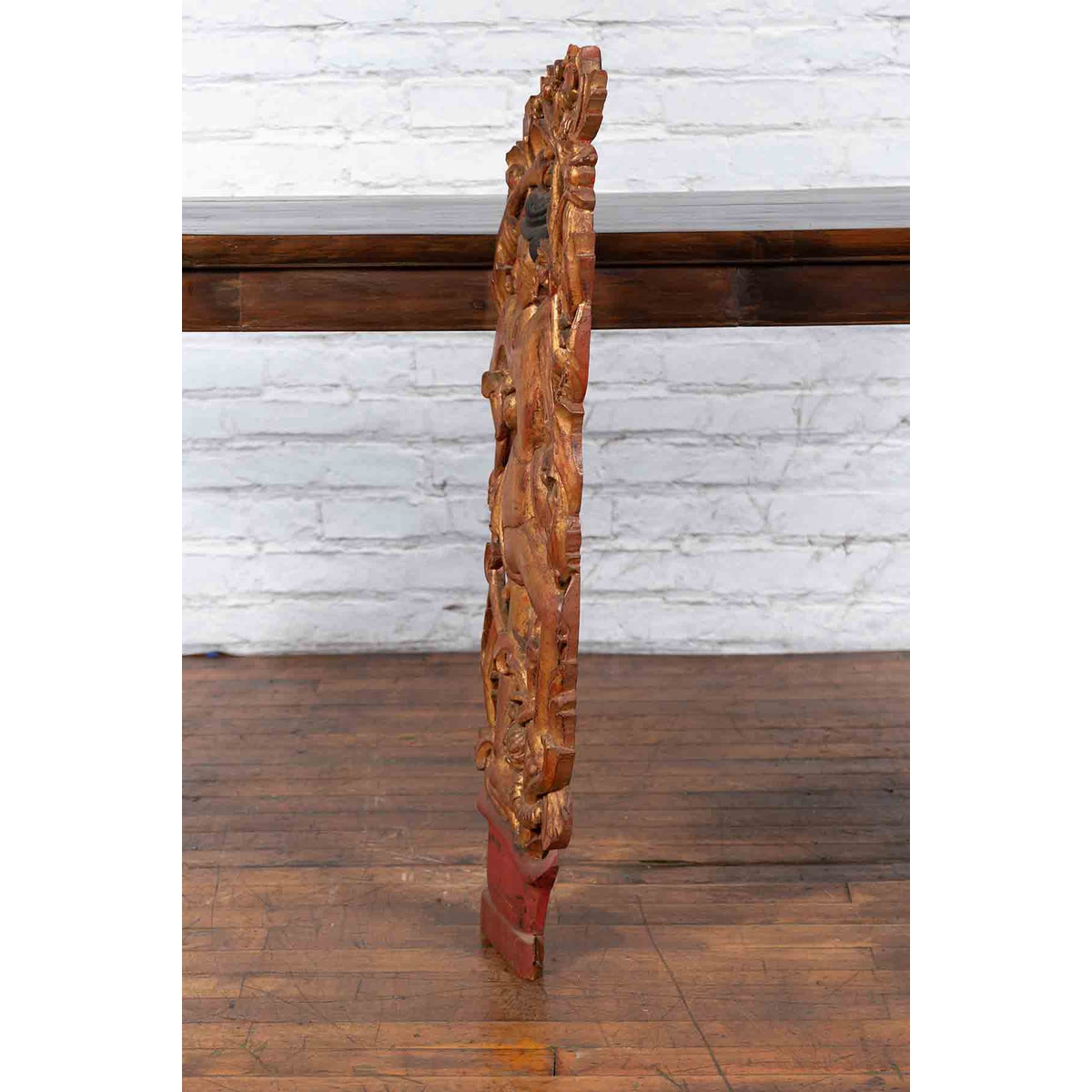 19th Century Burmese Carved Giltwood Fragment Depicting a Dancer with Foliage-14. Asian & Chinese Furniture, Art, Antiques, Vintage Home Décor for sale at FEA Home