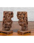 Pair of Chinese 19th Century Hand Carved Wooden Temple Corbels with Warriors-12. Asian & Chinese Furniture, Art, Antiques, Vintage Home Décor for sale at FEA Home