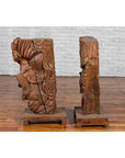 Pair of Chinese 19th Century Hand Carved Wooden Temple Corbels with Warriors-15. Asian & Chinese Furniture, Art, Antiques, Vintage Home Décor for sale at FEA Home