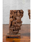 Pair of Chinese 19th Century Hand Carved Wooden Temple Corbels with Warriors-3. Asian & Chinese Furniture, Art, Antiques, Vintage Home Décor for sale at FEA Home