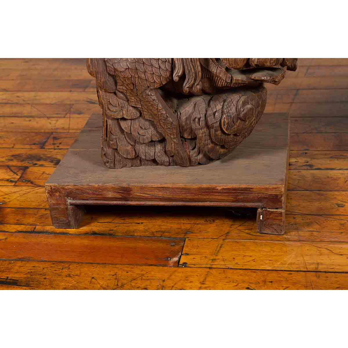 Pair of Chinese 19th Century Hand Carved Wooden Temple Corbels with Warriors-10. Asian & Chinese Furniture, Art, Antiques, Vintage Home Décor for sale at FEA Home