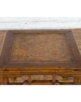 Chinese Qing Dynasty Early 20th Century Elmwood Side Table with Woven Rattan Top-11. Asian & Chinese Furniture, Art, Antiques, Vintage Home Décor for sale at FEA Home