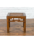 Chinese Qing Dynasty Early 20th Century Elmwood Side Table with Woven Rattan Top-15. Asian & Chinese Furniture, Art, Antiques, Vintage Home Décor for sale at FEA Home