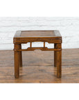 Chinese Qing Dynasty Early 20th Century Elmwood Side Table with Woven Rattan Top-16. Asian & Chinese Furniture, Art, Antiques, Vintage Home Décor for sale at FEA Home