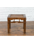 Chinese Qing Dynasty Early 20th Century Elmwood Side Table with Woven Rattan Top-17. Asian & Chinese Furniture, Art, Antiques, Vintage Home Décor for sale at FEA Home