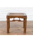 Chinese Qing Dynasty Early 20th Century Elmwood Side Table with Woven Rattan Top-3. Asian & Chinese Furniture, Art, Antiques, Vintage Home Décor for sale at FEA Home