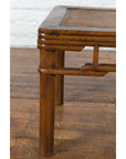 Chinese Qing Dynasty Early 20th Century Elmwood Side Table with Woven Rattan Top-8. Asian & Chinese Furniture, Art, Antiques, Vintage Home Décor for sale at FEA Home