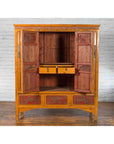 Large Chinese Qing Dynasty 19th Century Cabinet with Hand-Carved and Gilt Panels-8. Asian & Chinese Furniture, Art, Antiques, Vintage Home Décor for sale at FEA Home