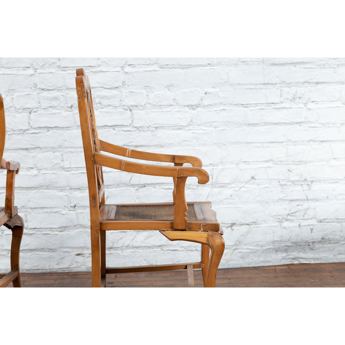 Chinese Qing Dynasty 19th Century Armchair with Carved Medallion, Sold Each-12. Asian & Chinese Furniture, Art, Antiques, Vintage Home Décor for sale at FEA Home