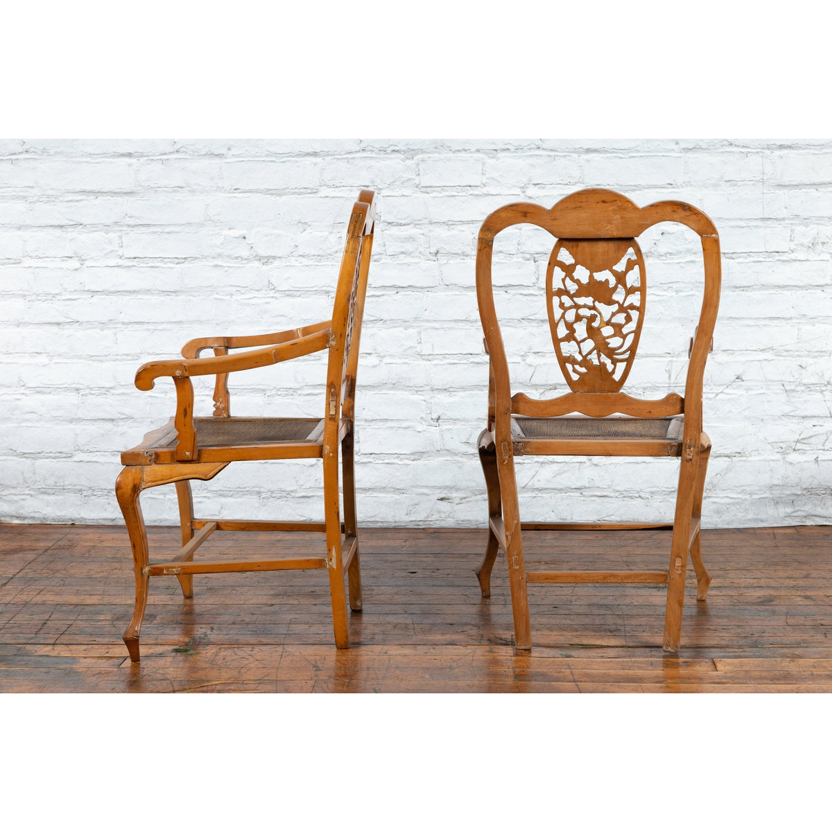 Chinese Qing Dynasty 19th Century Armchair with Carved Medallion, Sold Each-13. Asian & Chinese Furniture, Art, Antiques, Vintage Home Décor for sale at FEA Home