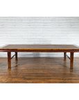 Chinese Qing Dynasty Elm Opium Bed Coffee Table with Rattan Top and Distressing-3. Asian & Chinese Furniture, Art, Antiques, Vintage Home Décor for sale at FEA Home