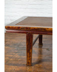 Chinese Qing Dynasty Elm Opium Bed Coffee Table with Rattan Top and Distressing-5. Asian & Chinese Furniture, Art, Antiques, Vintage Home Décor for sale at FEA Home