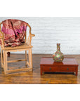 Qing Dynasty Red Lacquer Low Kang Coffee Table with Drawers and Horse Hoof Feet-2. Asian & Chinese Furniture, Art, Antiques, Vintage Home Décor for sale at FEA Home
