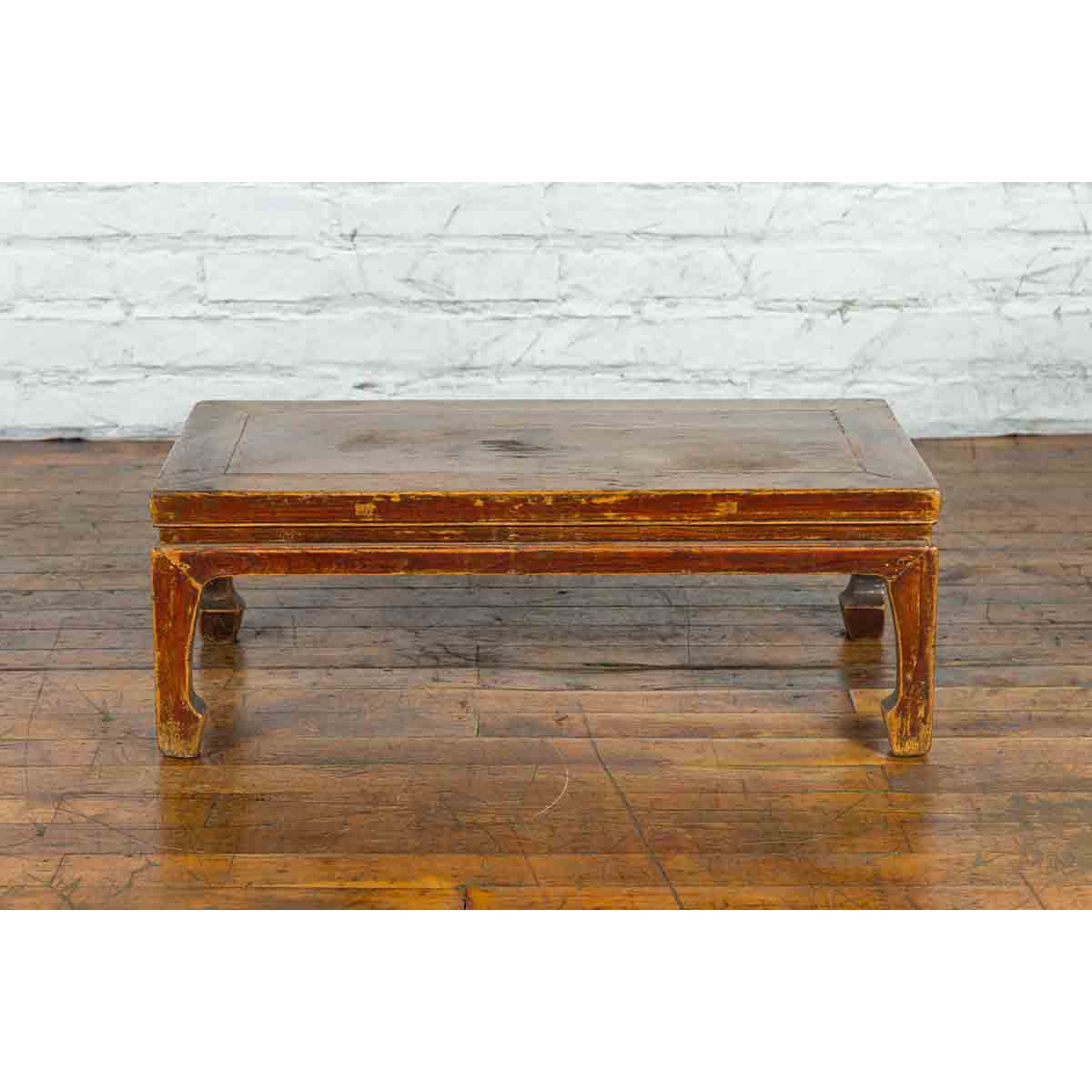 Chinese Qing Dynasty 19th Century Low Coffee Table with Distressed Patina-8. Asian & Chinese Furniture, Art, Antiques, Vintage Home Décor for sale at FEA Home